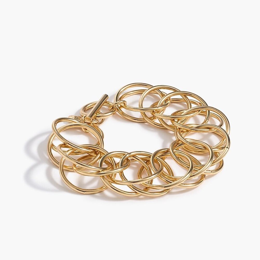 New J.Crew Multi Link Toggle Bracelet in Gold